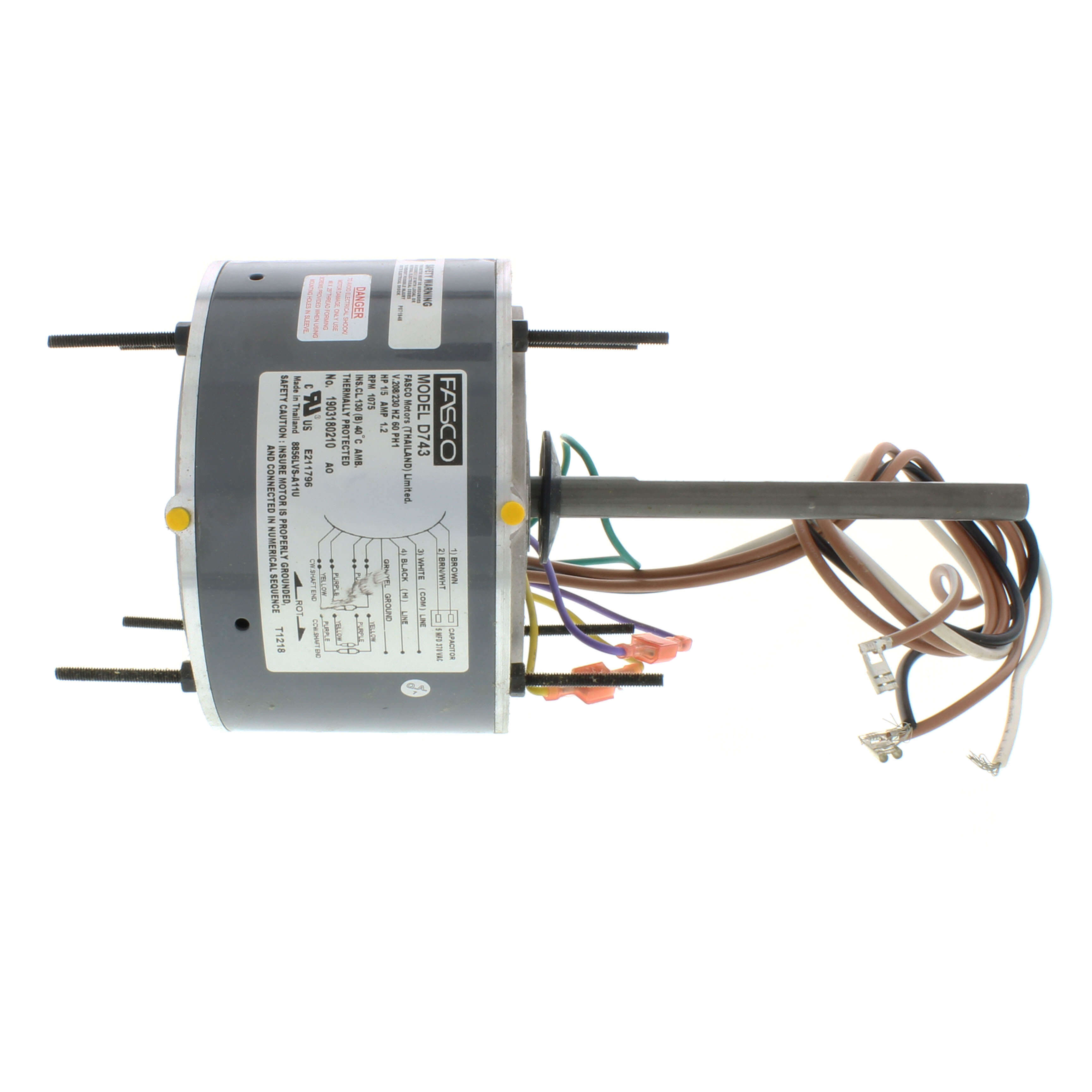 GENTEQ MOTORS Fasco D743 Condenser Fan Motor 1/5 HP 1075 RPM