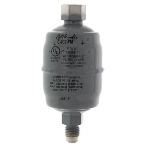SPORLAN Sporlan 400032 Catch-All Filter-Drier 1/4 SAE FlrNutxM Liquid Line C-032FM Catch-All