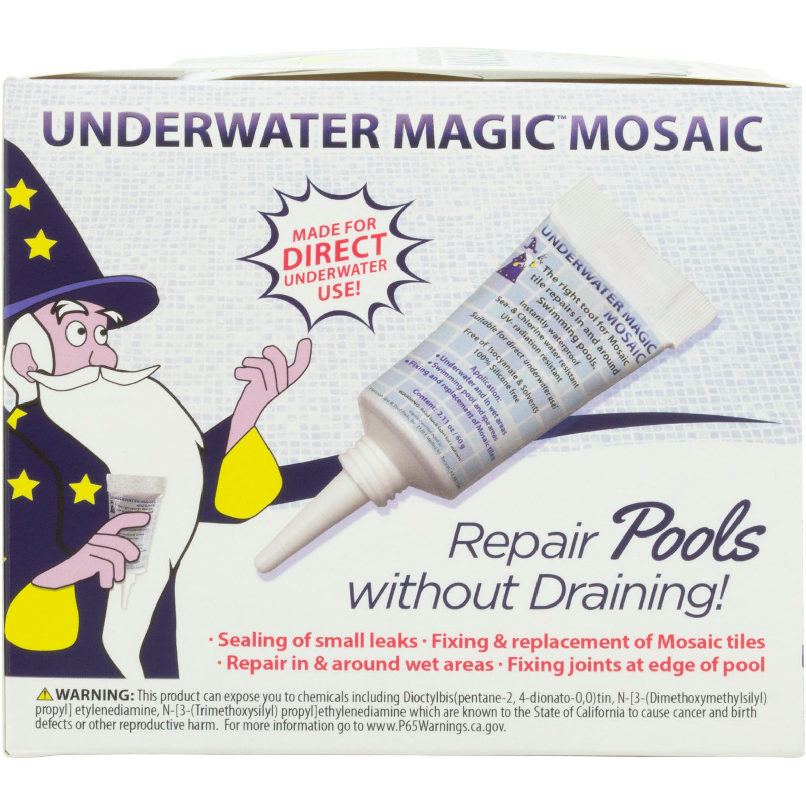 UNDERWATER MAGIC Underwater Magic MOSAIC-60-8XCS Sealant, Mosaic, 2.1 oz Tube, 8ct, White
