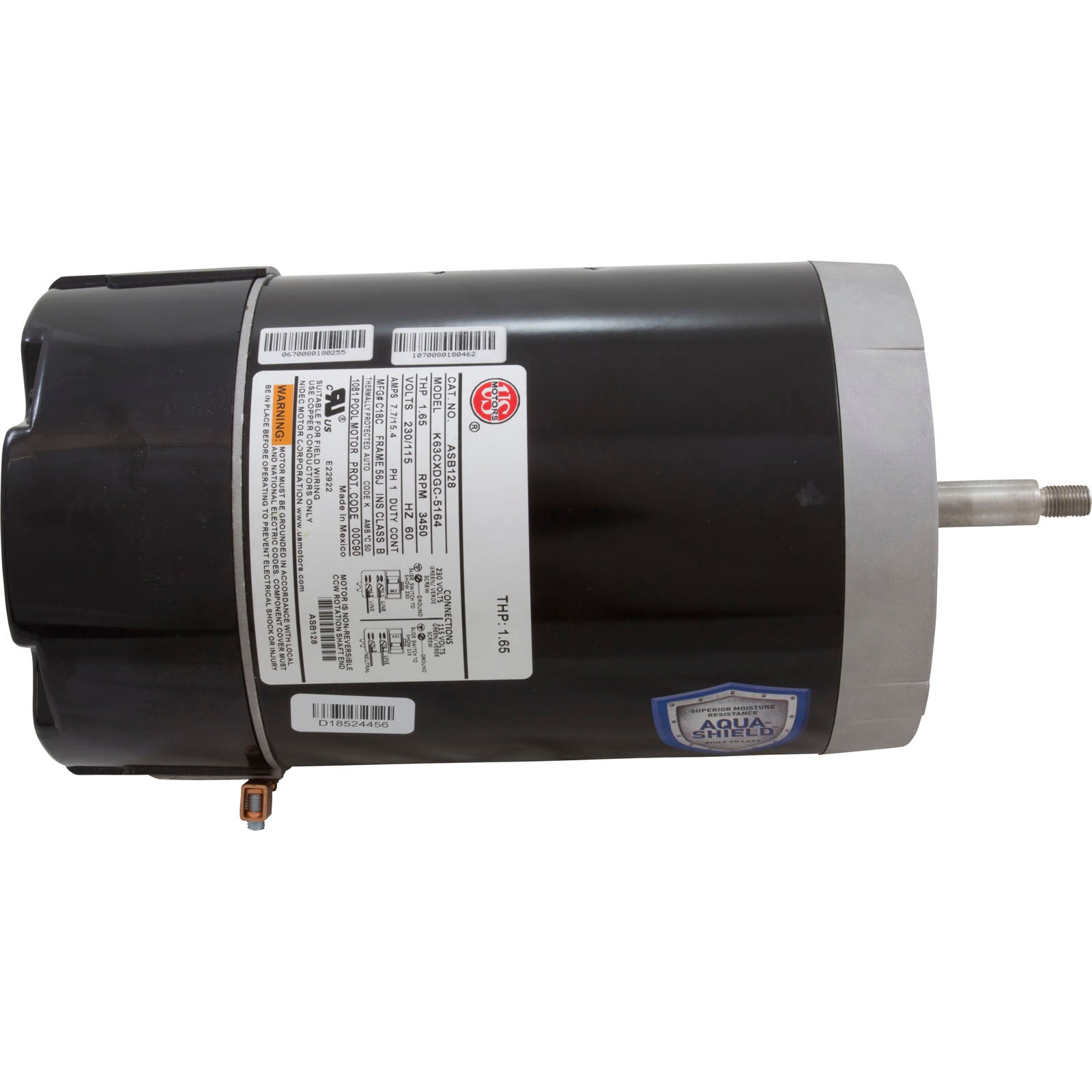 US MOTORS Nidec Motor Corp ASB128 Motor 1.0 Horsepower 115/230V Replacement MPN