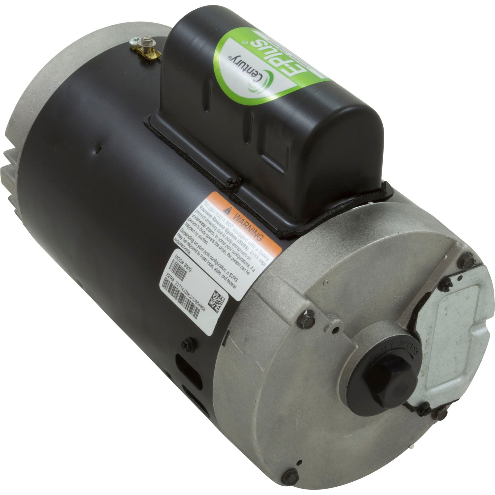 CENTURY MOTORS Century B809 Pool Pump Motor, Permanent Split Capacitor, 2 HP, 56J Frame, 3,450 Nameplate RPM