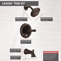 DELTA FAUCET Delta Faucet T14438-RB Lahara Single-Handle Tub and Shower Trim Kit with 5-Spray Touch-Clean Shower Head