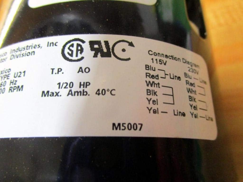 GENTEQ MOTORS Fasco D214 HVAC Motor, 1/20 HP, 3000 RPM, 115/230V