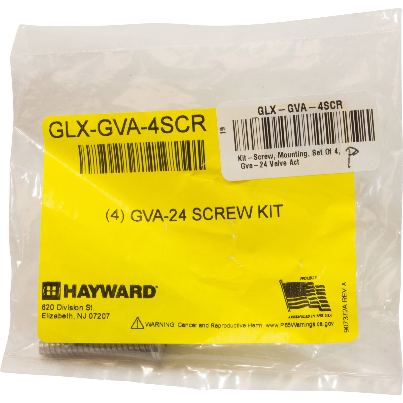 HAYWARD Hayward GLX-GVA-4SCR Screws For Mounting GVA-24 Valve Actuator