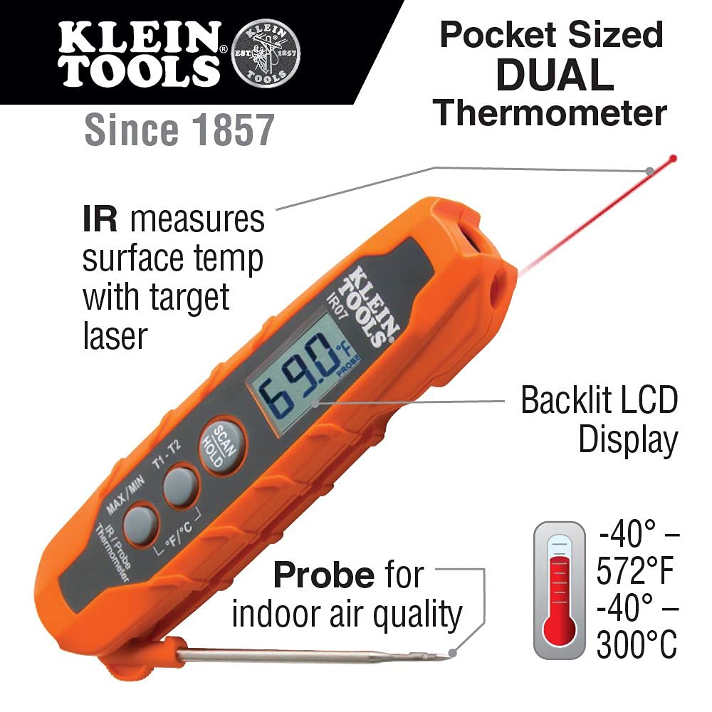 KLEIN TOOLS Klein Tools CL320KIT HVAC Kit for HVAC Testing; Digital Clamp Meter, Non-Contact Voltage Tester, and Infrared/Probe Thermometer