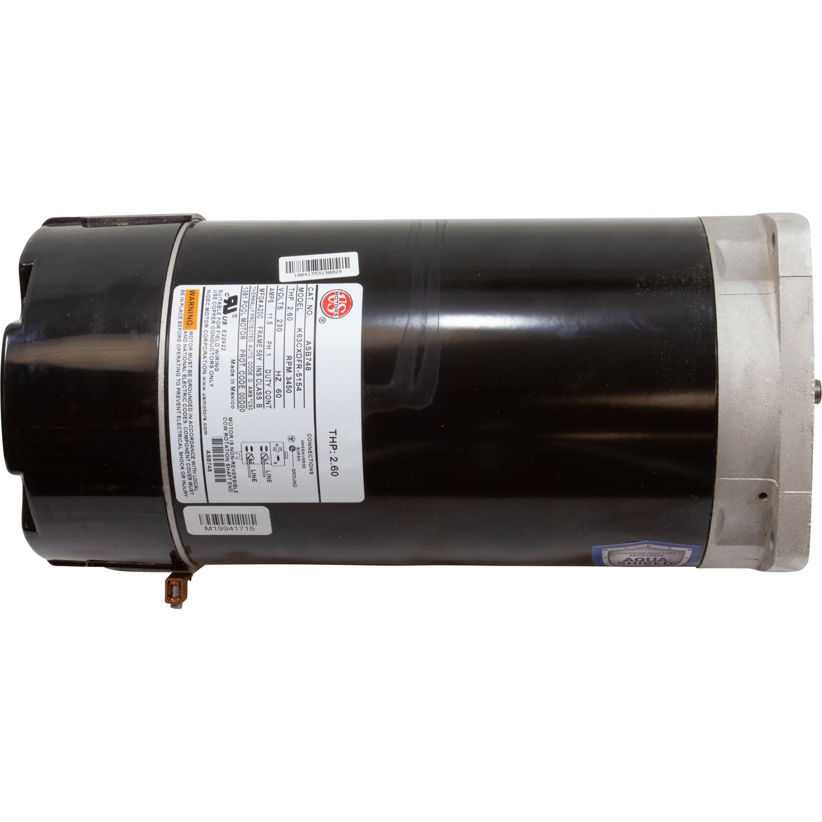 US MOTORS US Motors ASB748 Motor 2HP 230V Full Rated Replacement MPN