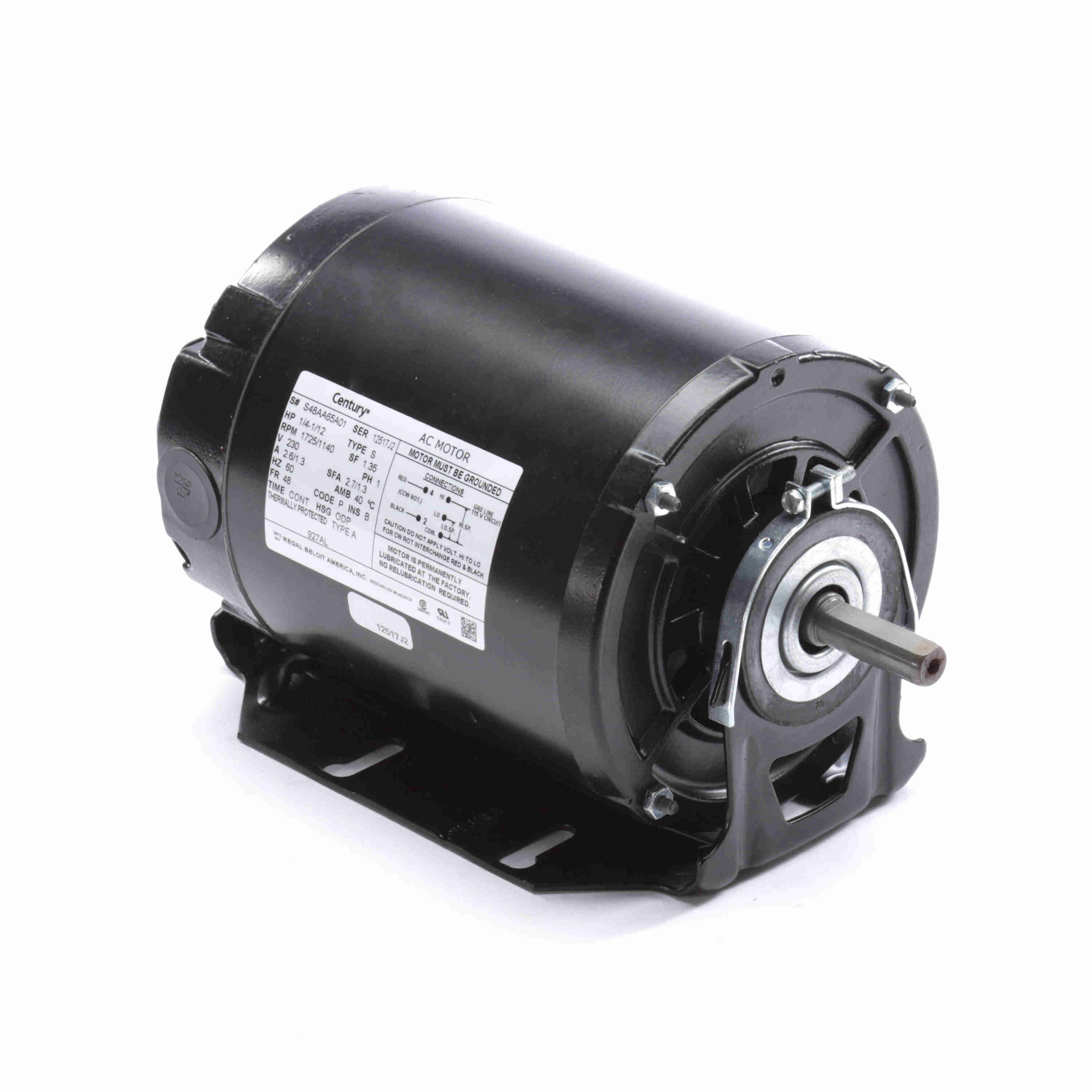 CENTURY MOTORS U927AL BLOWER MOTORS