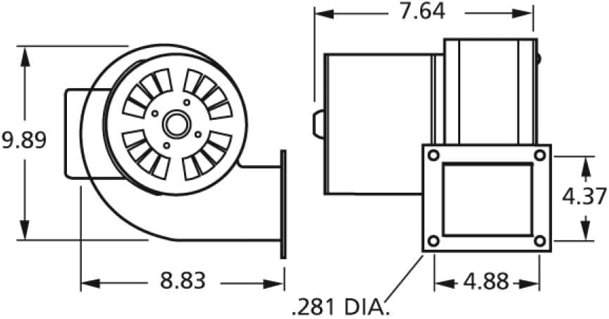 GENTEQ MOTORS Fasco B45227 Centrifugal Blower 115 Volt 265 CFM