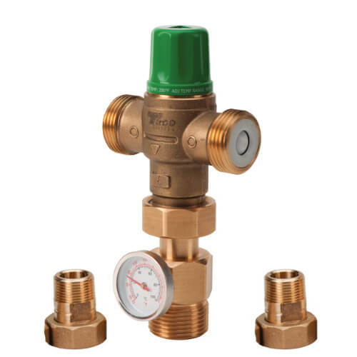TACO Taco 5002-HX-T3-G 1/2 NPT Union 5000 Heating Only Mixing Valve w/ Gauge