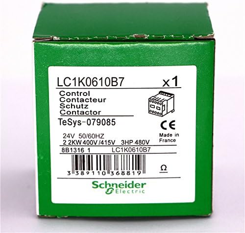 SCHNEIDER ELECTRIC Schneider Electric LC1K0610B7 3P Mini Contactor 24V 6A