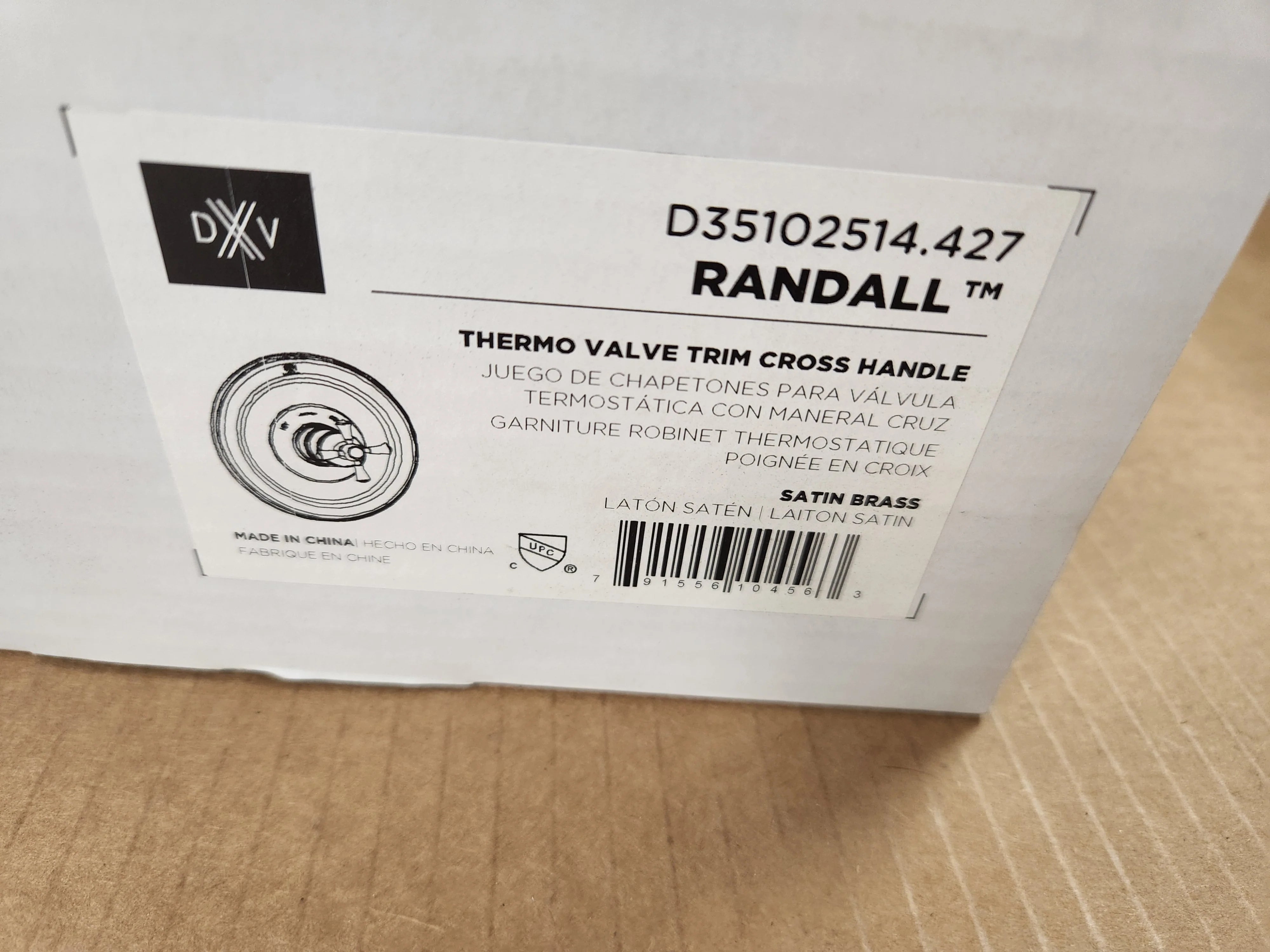 AMERICAN STANDARD American Standard D35102514.427 Randall Satin Brass Thermo Valve Trim Cross Handle