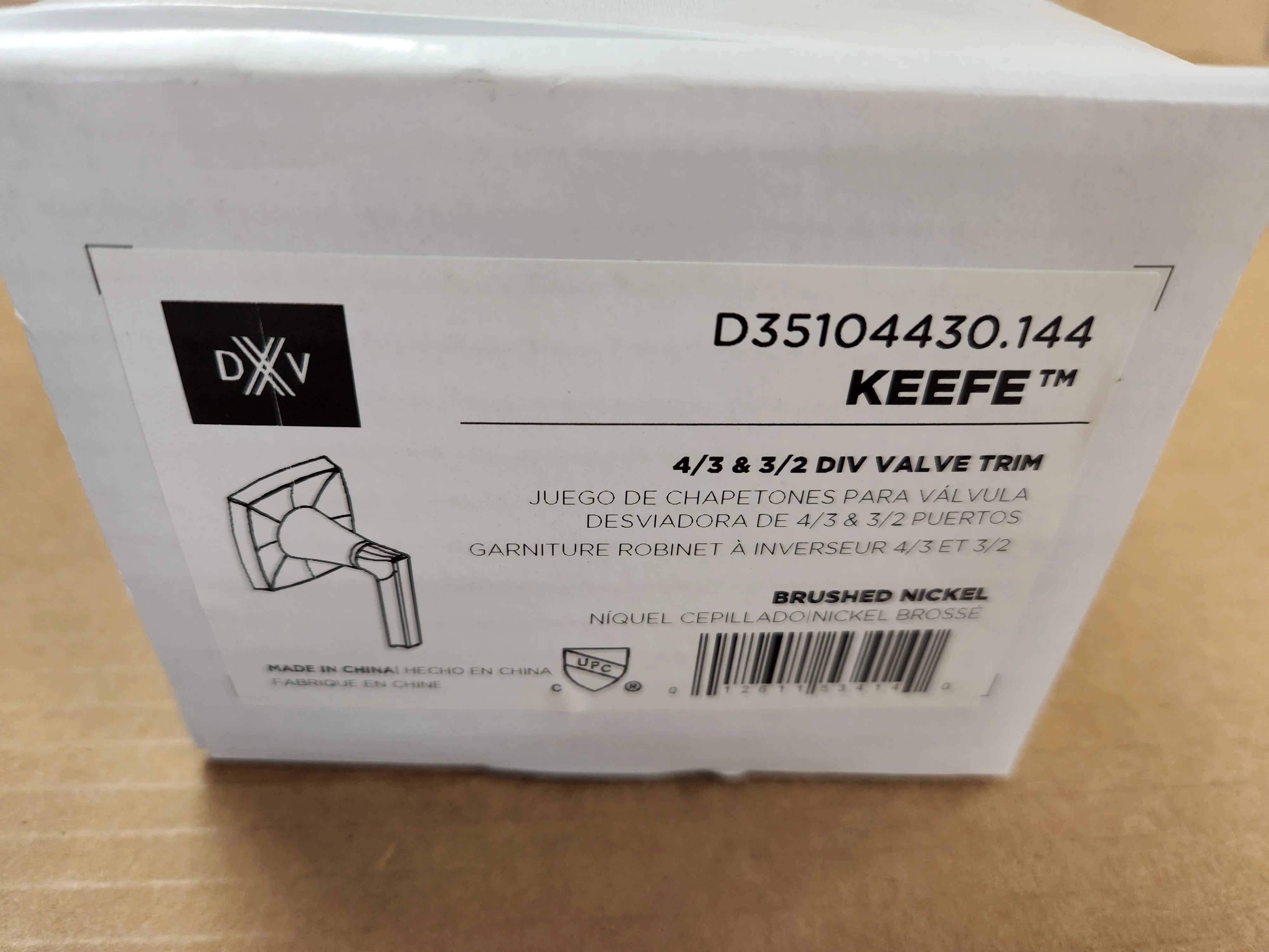 AMERICAN STANDARD American Standard D35104430.144 Keefe Brushed Nickel 4/3 & 3/2 Div Valve Trim