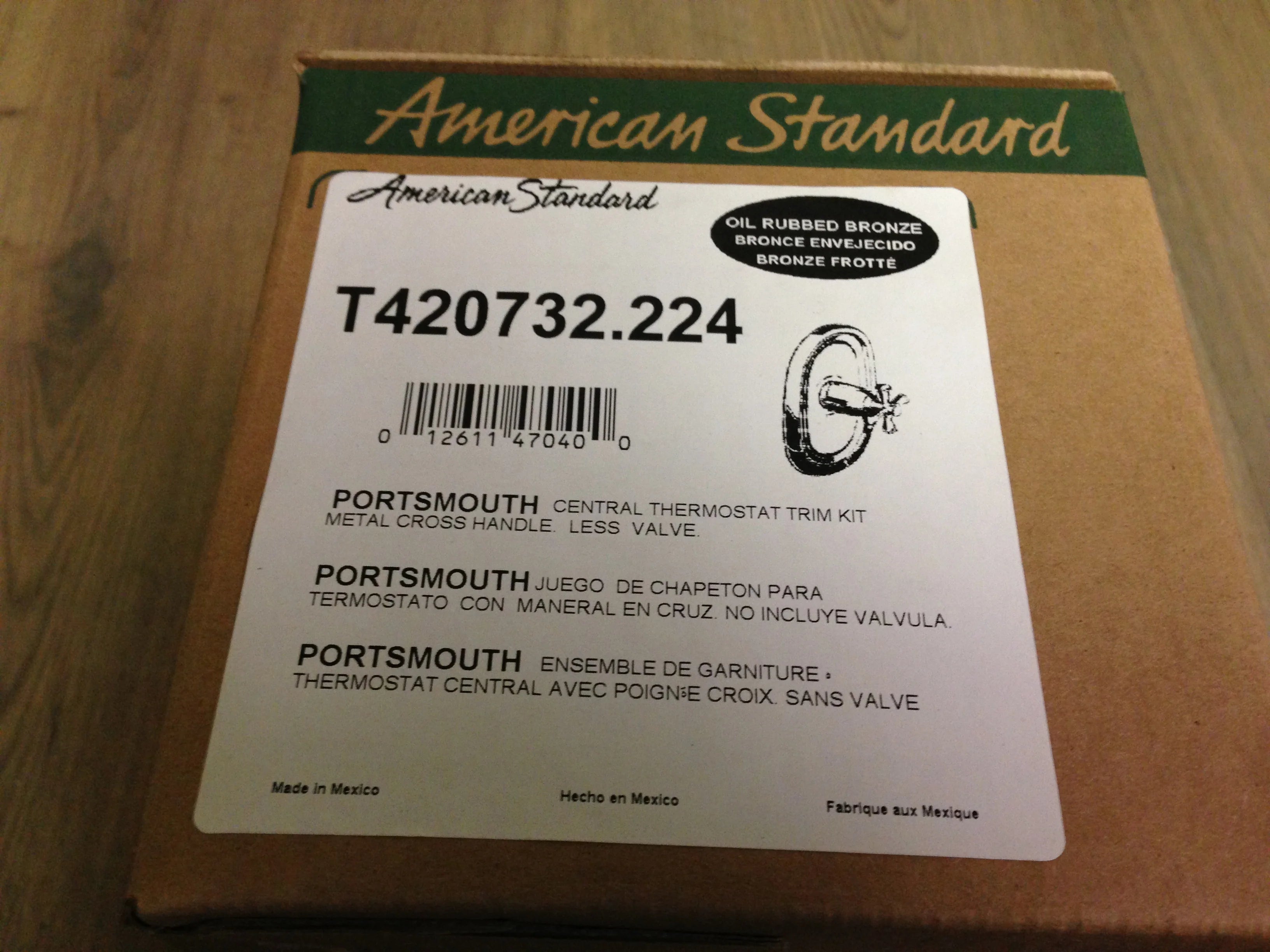 AMERICAN STANDARD American Standard T420732.224 Portsmouth Central Thermostat Trim Kit Power Less Valve