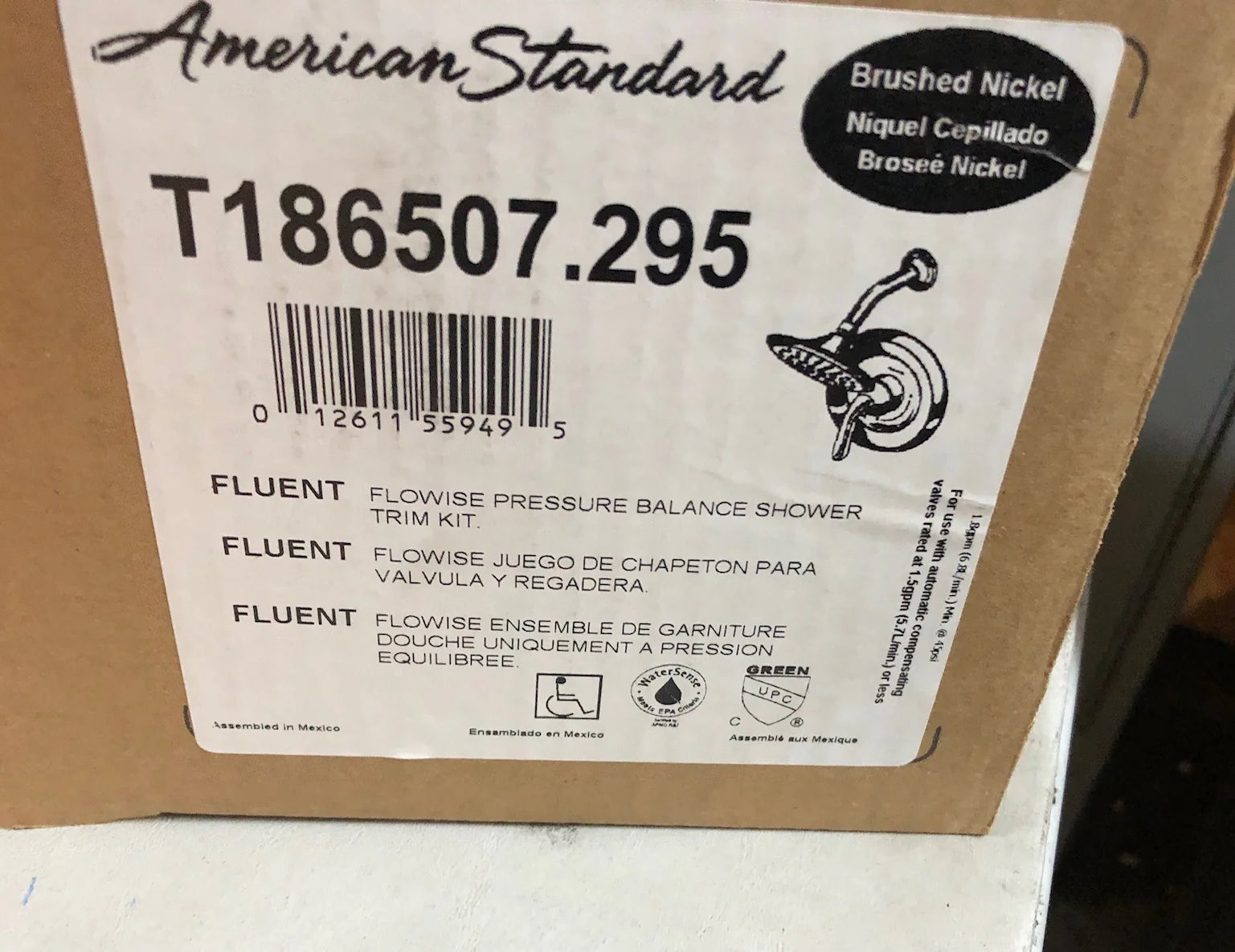 AMERICAN STANDARD American Standard T186507.295 Fluent Brushed Nickel Flowise Pressure Balance Shower Trim Kit