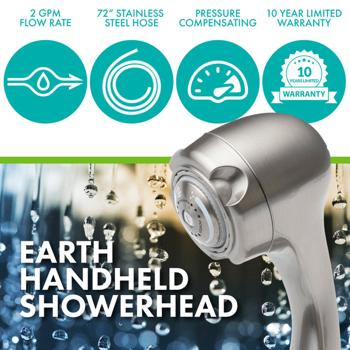 NIAGARA Niagara N2935BN Earth Spa 3-Spray 2.0 GPM Wall Mount Handheld Shower Head