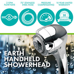 Niagara N2935CH Earth Spa 3-Spray 2.0 GPM Wall Mount Handheld Shower Head