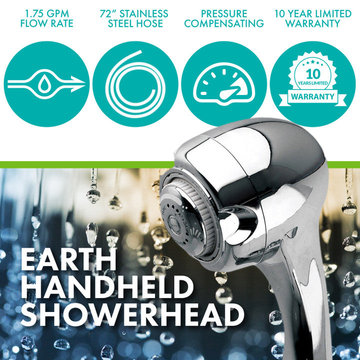 NIAGARA Niagara N2947CH Earth Spa 3-Spray 1.75 GPM Handheld Showerhead