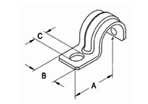 BRIDGEPORT Bridgeport 908-S Heavy Wall 1-Hole Steel Pipe Strap