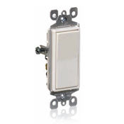 LEVITON Leviton 5601-2E 15 Amp, 120/277 Volt, Decora Rocker Single-Pole AC Quiet Switch, Residential Grade, Grounding, Black