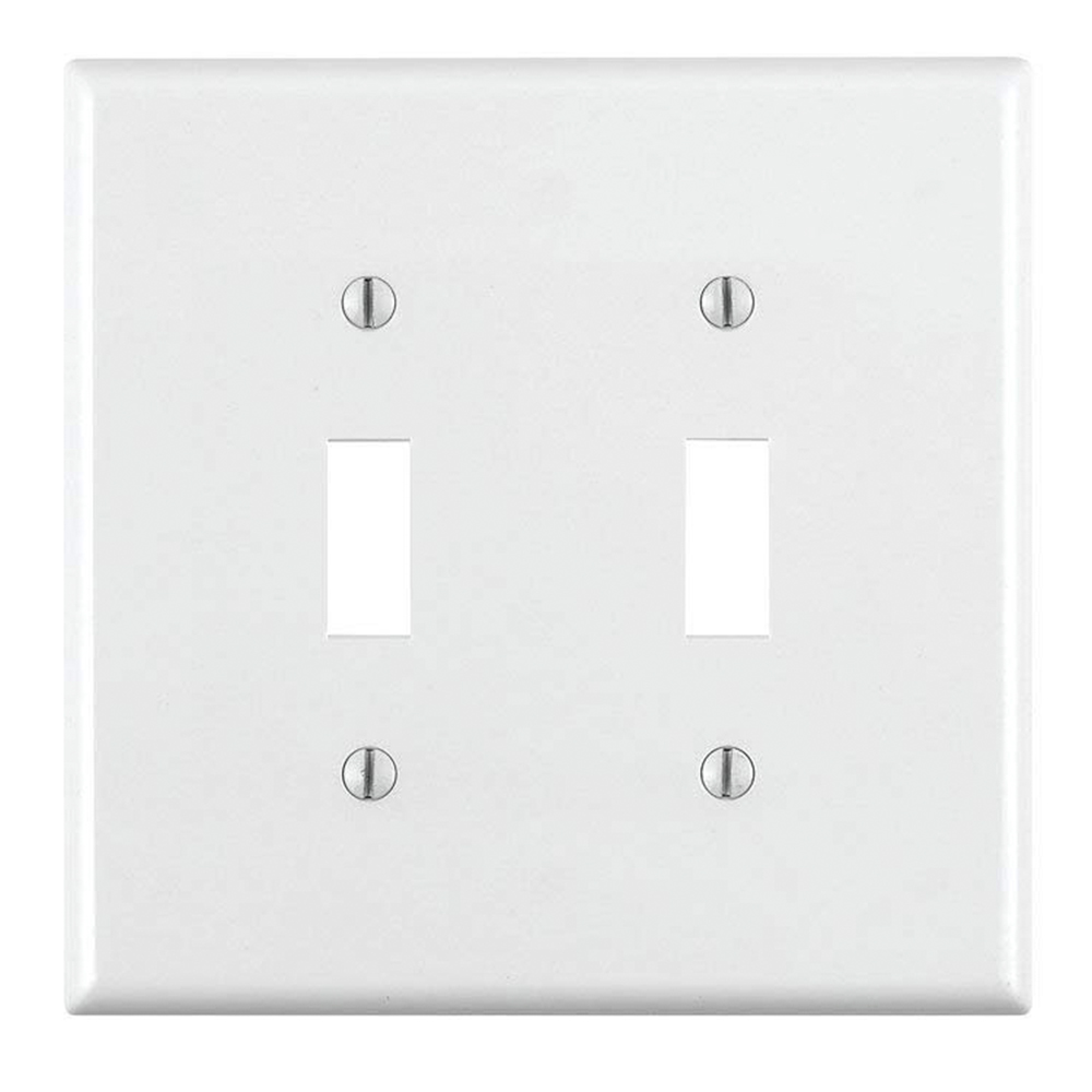 LEVITON Leviton 80709-W 2-Gang Toggle Device Switch Wallplate Standard Size Replacement MPN