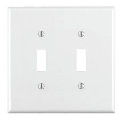 LEVITON Leviton 80709-W 2-Gang Toggle Device Switch Wallplate Standard Size Replacement MPN