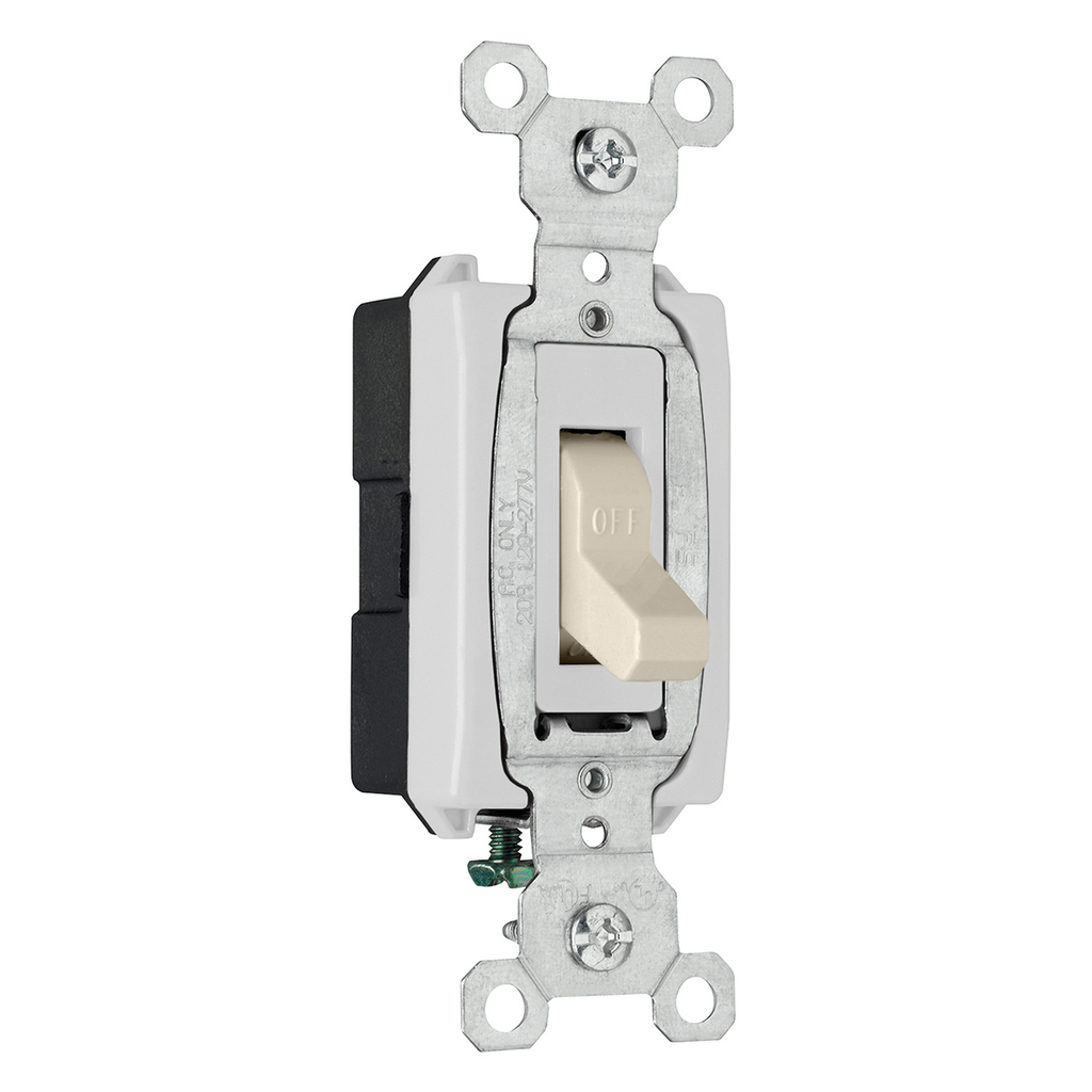 LEGRAND Pass & Seymour CSB20AC1LA Heavy Duty Toggle Switch 120/277 VAC 20 Amp Light Almond