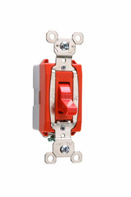 LEGRAND Pass & Seymour PS20AC1RED 1-Pole Heavy Duty Toggle Switch, 120/277 VAC, 20 Amp, Red
