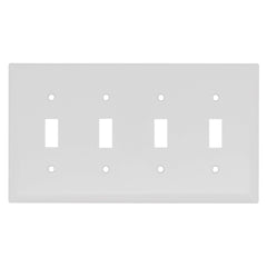 LEGRAND Pass & Seymour TP4W Toggle Switch Wall Plate 4 Gang White