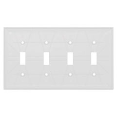 LEGRAND Pass & Seymour TP4W Toggle Switch Wall Plate 4 Gang White