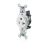 LEVITON Leviton 5801-W Narrow Body Single Receptacle, 20-Amp, 125-Volt, Grounding - White