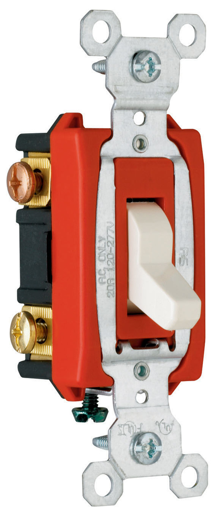 LEGRAND Pass & Seymour CSB20AC3LA 3-Way Heavy Duty Toggle Switch 120/277 VAC 20 Amp Light Almond