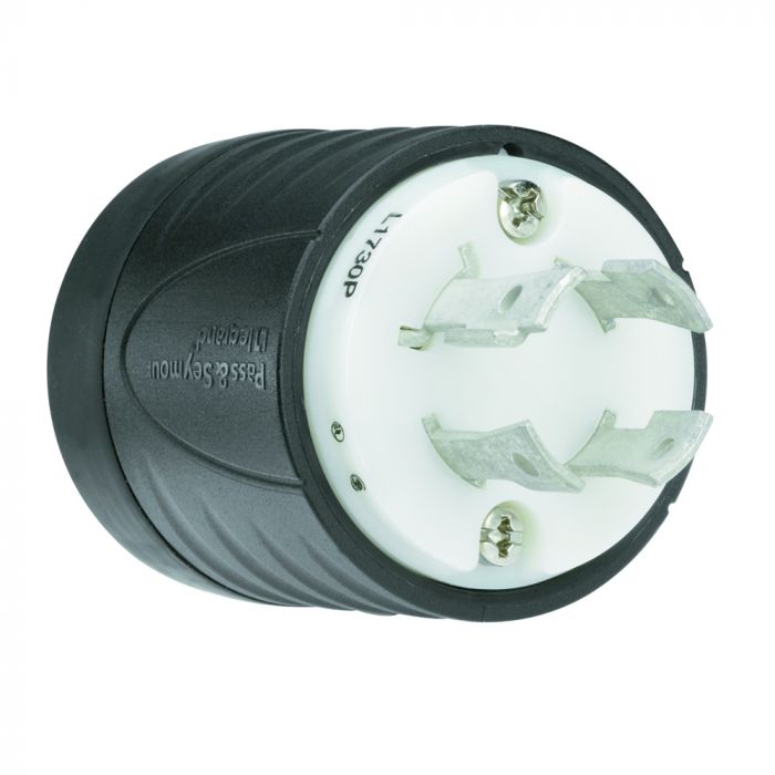 LEGRAND Pass & Seymour L1730P Turnlok Plug, 600 VAC, 30 A, 3 Poles, 4 Wires, NEMA L17-30P