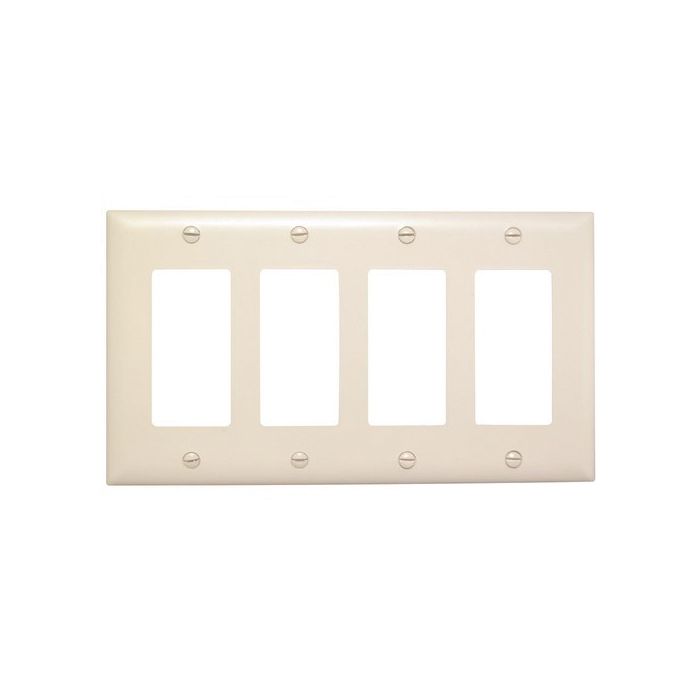 LEGRAND Pass & Seymour TP264LA Decorator Wallplate, Unbreakable, 4-Gang