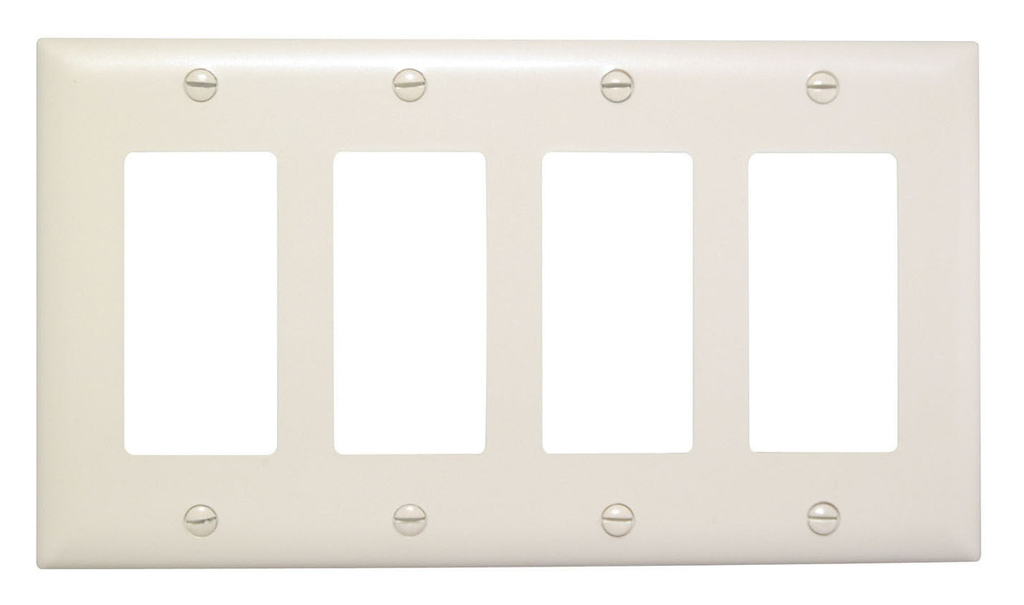 LEGRAND Pass & Seymour TP264LA Decorator Wallplate, Unbreakable, 4-Gang