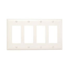 LEGRAND Pass & Seymour TP264W 4Gang Wall Plate, Decorator, Nylon, Standard - White