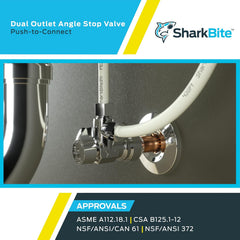 SharkBite 25558LF 1/2 x 3/8 Inch Compression Dual Outlet Angle Stop Valve