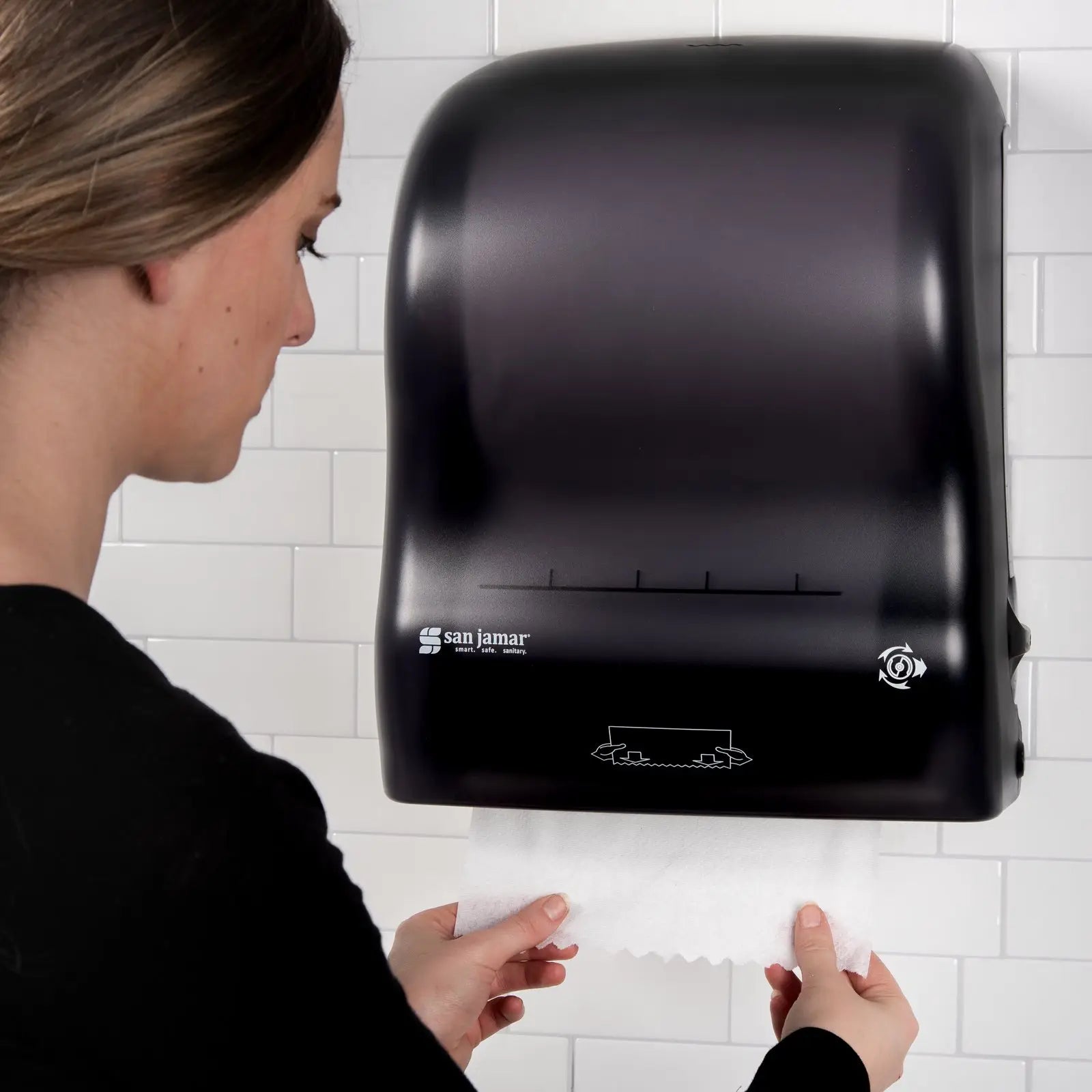 SAN JAMAR DISPENSER TOWEL TOUCHLESS MECH SJT7400TBK for San Jamar