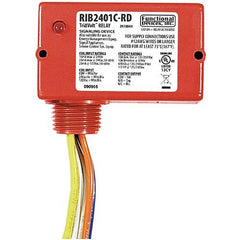 FUNCTIONAL DEVICES Functional Devices RIB2401C-RD Enclosed Relay 10A SPDT with 24V AC/DC/120V AC Coil Red Housing Version