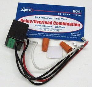 SUPCO Supco R041 Refrigerator Relay and Overload Combination for 1/4 - 1/3 HP