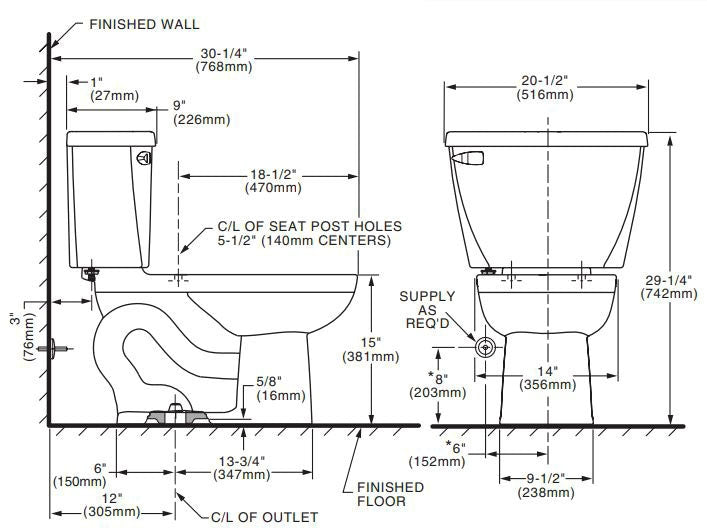 AMERICAN STANDARD American Standard 4142.016.020 Yorkville Toilet Tank 1.6 GPF