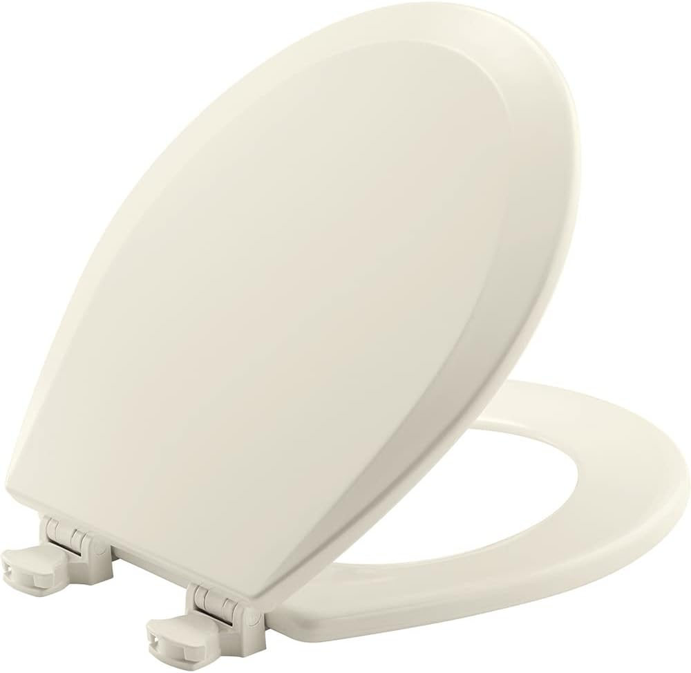 BEMIS Bemis 500EC 346 Toilet Seat with Easy Clean & Change Hinges, 1 Pack Round, Biscuit