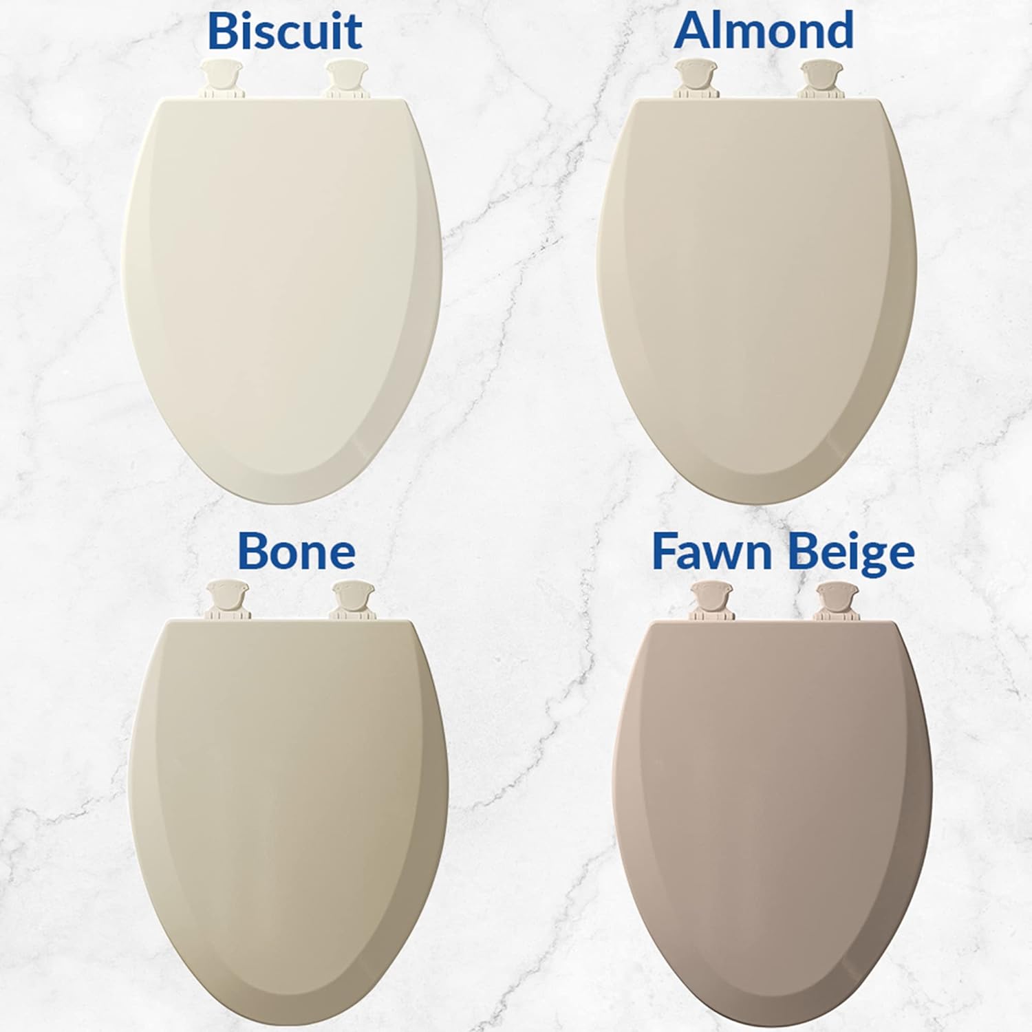 BEMIS Bemis 500EC 346 Toilet Seat with Easy Clean & Change Hinges, 1 Pack Round, Biscuit