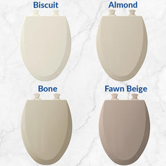 BEMIS Bemis 500EC 346 Toilet Seat with Easy Clean & Change Hinges, 1 Pack Round, Biscuit