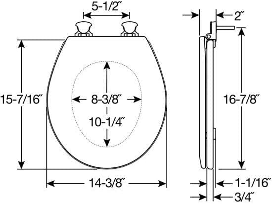 BEMIS Bemis 500EC 346 Toilet Seat with Easy Clean & Change Hinges, 1 Pack Round, Biscuit