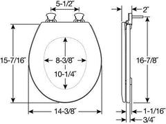 BEMIS Bemis 500EC 346 Toilet Seat with Easy Clean & Change Hinges, 1 Pack Round, Biscuit