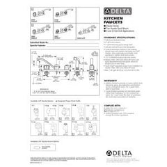 DELTA FAUCET Delta Faucet 2100LF Classic Two Handle Kitchen Faucet in Chrome