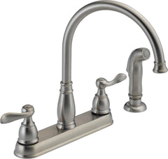 DELTA FAUCET Delta Faucet 21996LF-SS Windemere Two Handle Kitchen Faucet with Side Spray