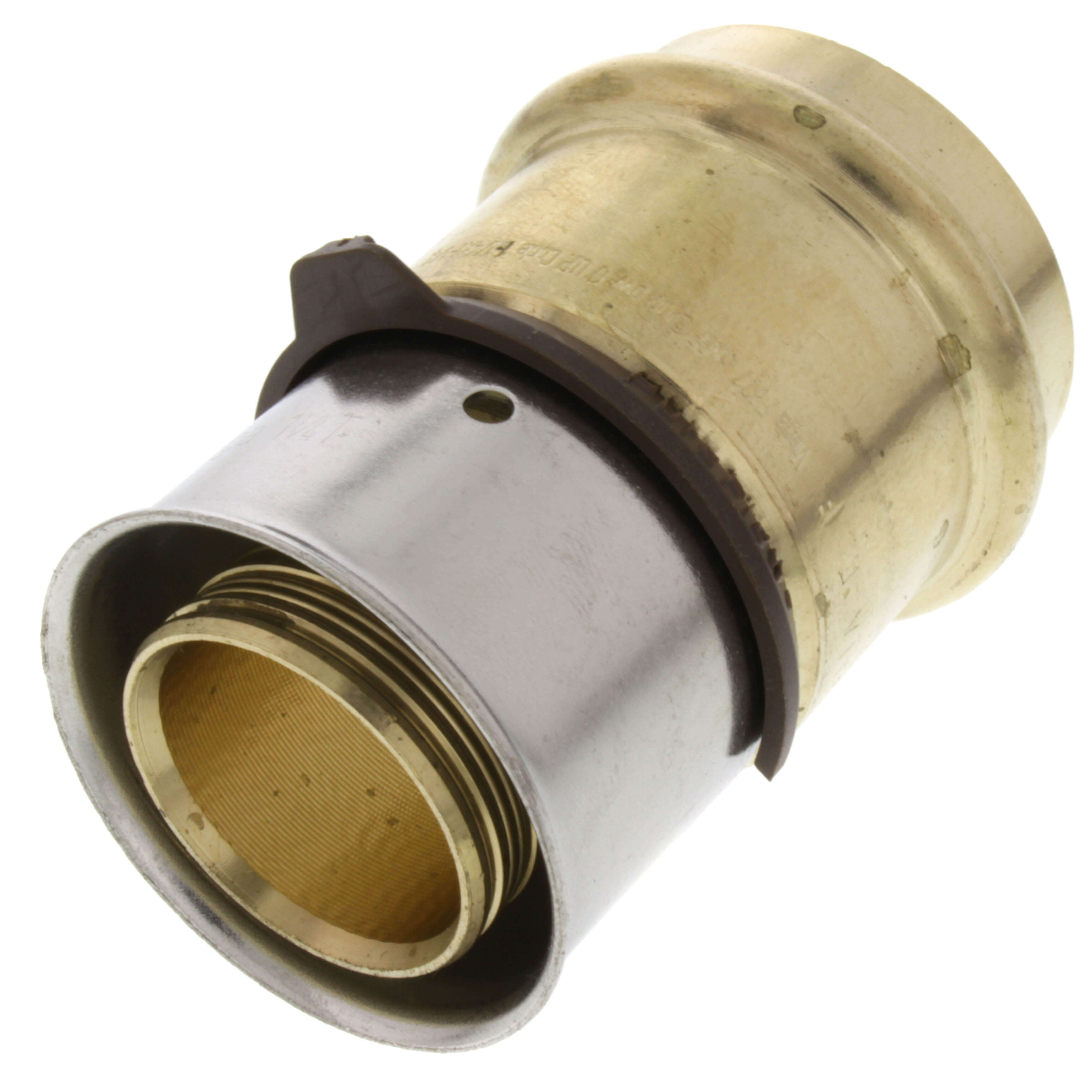 VIEGA Viega 99670 PureFlow PEX Press Adapter, 1-1/4 inch x 1-1/4 inch, Press x Press, Zero Lead Bronze