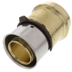 Viega 99670 PureFlow PEX Press Adapter, 1-1/4 inch x 1-1/4 inch, Press x Press, Zero Lead Bronze