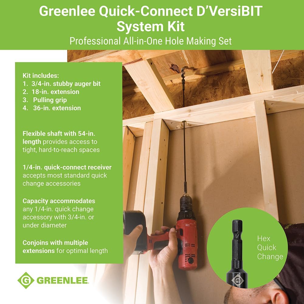 GREENLEE Greenlee 921 Quick Change Extension System Kit 0.5 x 5 x 39.25